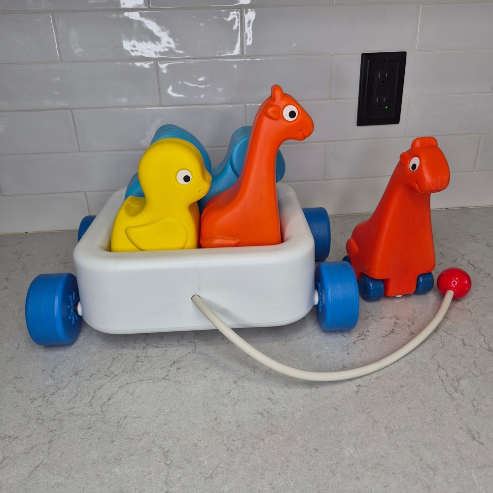 Little Tikes Pull Toy Wagon‎ Animal Train Set Vintage Multicolor Kids